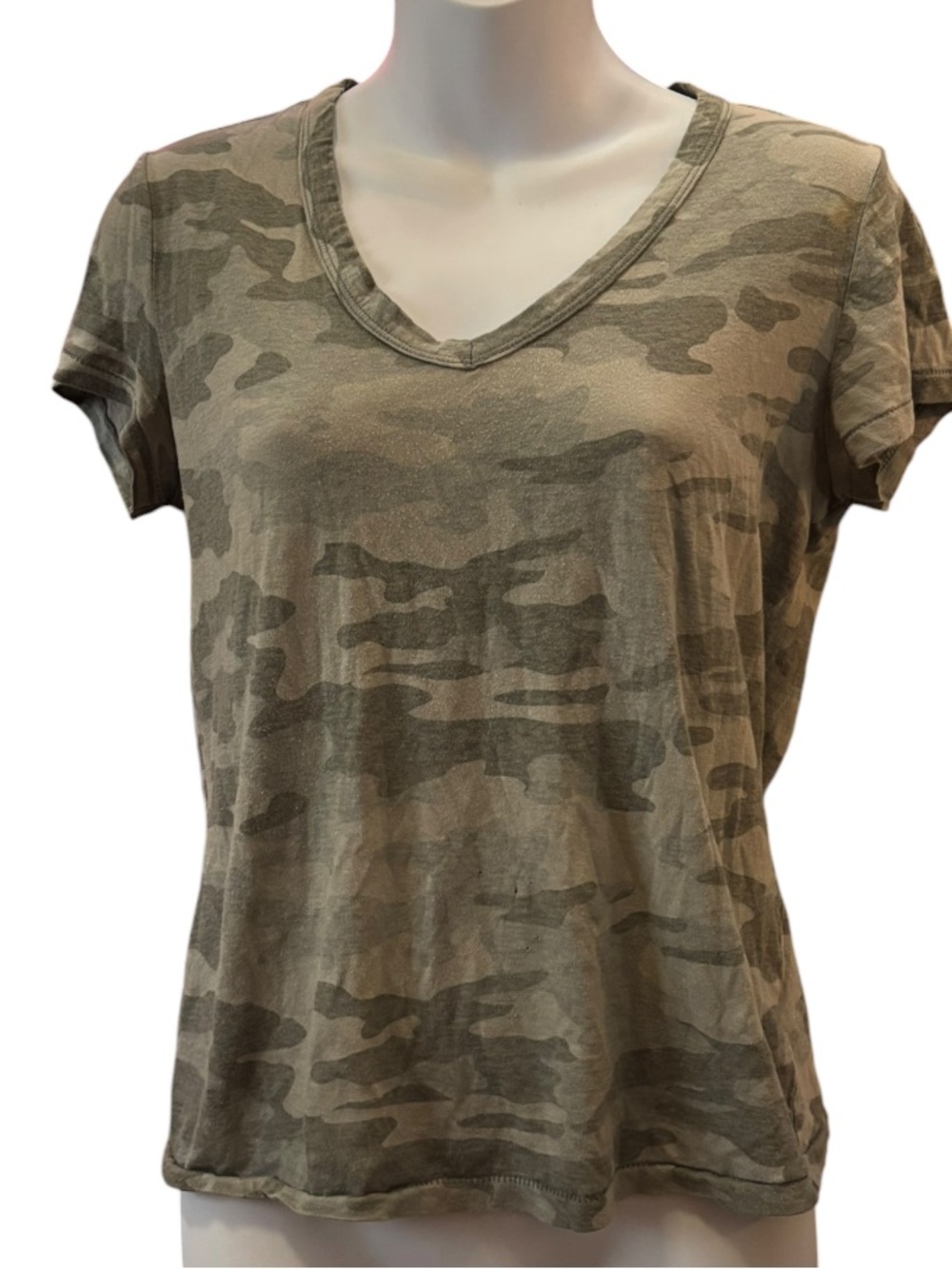 Universal Thread Olive Green Camo V-Neck Tee